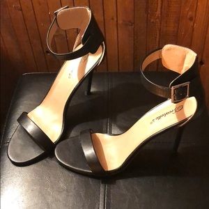 Leather stiletto heels